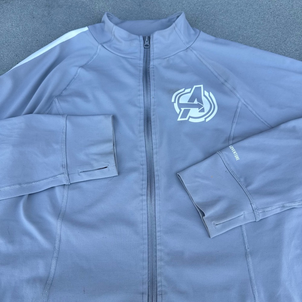 Marvel Disney Avengers Campus Men XL Gray Full Zip Track Jacket Thumbholes